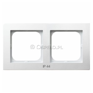 RH-2G/00 Ramka podwójna do łączników IP44 Biały Ospel As - Widok z przodu