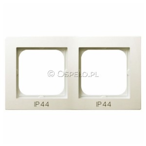 RH-2G/27 Ramka podwójna do łączników IP44 Ecru Ospel As - Widok z przodu