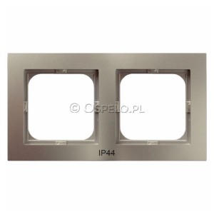 RH-2G/45 Ramka podwójna do łączników IP44 Satyna Light Ospel As - Widok z przodu