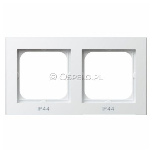 RH-2R/00 Ramka podwójna do łączników IP44 Biały Ospel Sonata - Widok z przodu