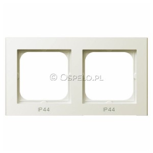 RH-2R/27 Ramka podwójna do łączników IP44 Ecru Ospel Sonata - Widok z przodu