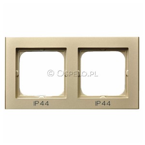 RH-2R/39 Ramka podwójna do łączników IP44 Szampański Złoty Ospel Sonata - Widok z przodu