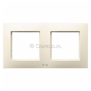 RH-2U/27 Ramka podwójna do łączników IP44 Ecru Ospel Aria - Widok z przodu