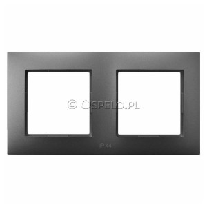 RH-2U/70 Ramka podwójna do łączników IP44 Szary Mat. Ospel Aria - Widok z przodu