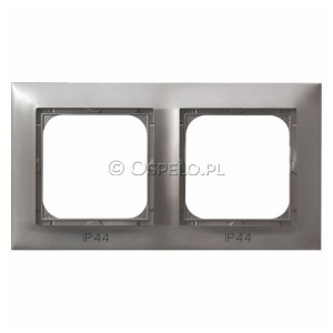 RH-2Y/23 Ramka podwójna do łączników IP44 Tytan Ospel Impresja - Widok z przodu