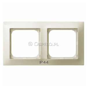RH-2Y/27 Ramka podwójna do łączników IP44 Ecru Ospel Impresja - Widok z przodu