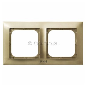 RH-2Y/28 Ramka podwójna do łączników IP44 Złoty Metalik Ospel Impresja - Widok z przodu