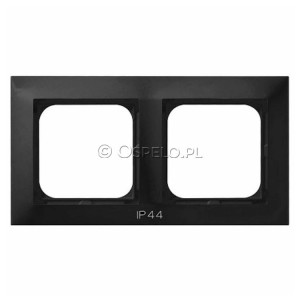 RH-2Y/33 Ramka podwójna do łączników IP44 Czarny Metalik Ospel Impresja - Widok z przodu