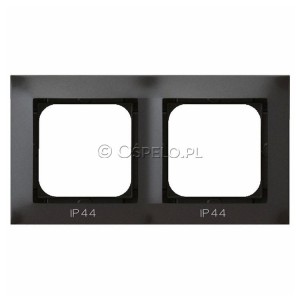 RH-2Y/50 Ramka podwójna do łączników IP44 Antracyt Ospel Impresja - Widok z przodu