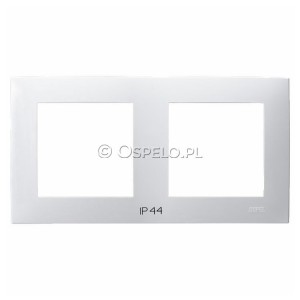 RH-2Z/00 Ramka podwójna do łączników IP44 Biały Ospel Szafir - Widok z przodu