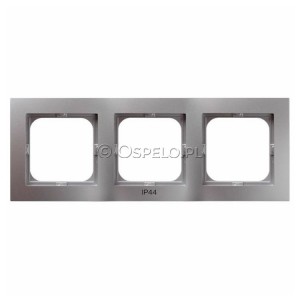 RH-3G/18 Ramka potrójna do łączników IP44 Srebro Ospel As - Widok z przodu