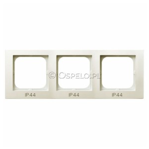RH-3G/27 Ramka potrójna do łączników IP44 Ecru Ospel As - Widok z przodu