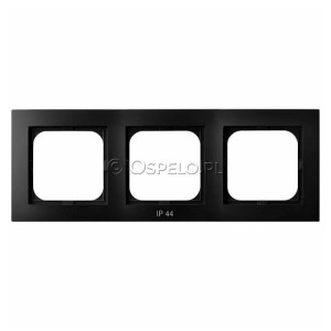 RH-3G/33 Ramka potrójna do łączników IP44 Czarny Metalik Ospel As - Widok z przodu