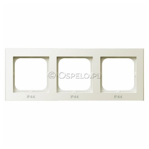 RH-3R/27 Ramka potrójna do łączników IP44 Ecru Ospel Sonata - Widok z przodu