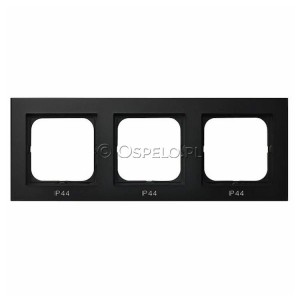 RH-3R/33 Ramka potrójna do łączników IP44 Czarny Metalik Ospel Sonata - Widok z przodu