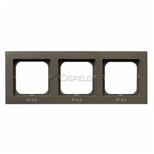 RH-3R/40 Ramka potrójna do łączników IP44 Czekoladowy Metalik Ospel Sonata - Widok z przodu