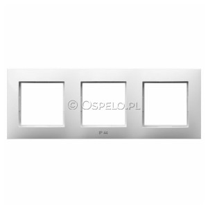 RH-3U/00 Ramka potrójna do łączników IP44 Biały Ospel Aria - Widok z przodu