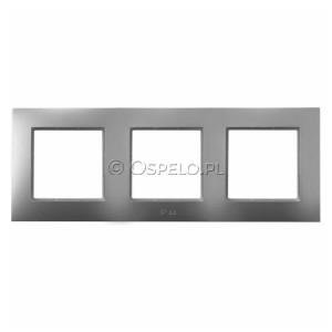 RH-3U/18 Ramka potrójna do łączników IP44 Srebro Ospel Aria - Widok z przodu