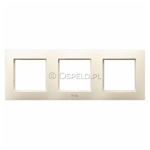 RH-3U/27 Ramka potrójna do łączników IP44 Ecru Ospel Aria - Widok z przodu