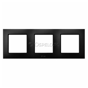 RH-3U/33 Ramka potrójna do łączników IP44 Czarny Metalik Ospel Aria - Widok z przodu