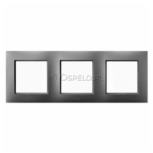 RH-3U/70 Ramka potrójna do łączników IP44 Szary Mat. Ospel Aria - Widok z przodu