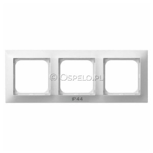 RH-3Y/00 Ramka potrójna do łączników IP44 Biały Ospel Impresja - Widok z przodu