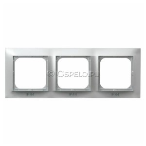RH-3Y/18 Ramka potrójna do łączników IP44 Srebro Ospel Impresja - Widok z przodu
