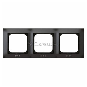 RH-3Y/50 Ramka potrójna do łączników IP44 Antracyt Ospel Impresja - Widok z przodu
