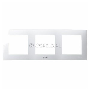 RH-3Z/00 Ramka potrójna do łączników IP44 Biały Ospel Szafir - Widok z przodu