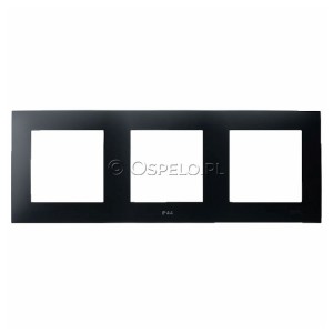RH-3Z/33 Ramka potrójna do łączników IP44 Czarny Metalik Ospel Szafir - Widok z przodu