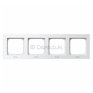 RH-4R/00 Ramka poczwórna do łączników IP44 Biały Ospel Sonata - Widok z przodu