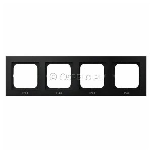 RH-4R/33 Ramka poczwórna do łączników IP44 Czarny Metalik Ospel Sonata - Widok z przodu