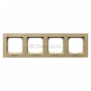 RH-4R/39 Ramka poczwórna do łączników IP44 Szampański Złoty Ospel Sonata - Widok z przodu