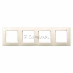 RH-4U/27 Ramka poczwórna do łączników IP44 Ecru Ospel Aria - Widok z przodu