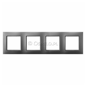 RH-4U/70 Ramka poczwórna do łączników IP44 Szary Mat. Ospel Aria - Widok z przodu