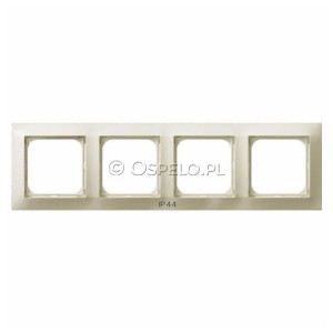 RH-4Y/27 Ramka poczwórna do łączników IP44 Ecru Ospel Impresja - Widok z przodu