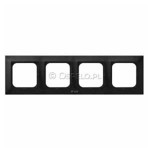 RH-4Y/33 Ramka poczwórna do łączników IP44 Czarny Metalik Ospel Impresja - Widok z przodu