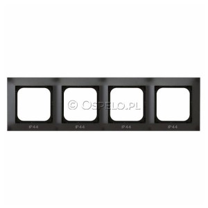RH-4Y/50 Ramka poczwórna do łączników IP44 Antracyt Ospel Impresja - Widok z przodu