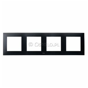 RH-4Z/33 Ramka czterokrotna do łączników IP44 Czarny Metalik Ospel Szafir - Widok z przodu
