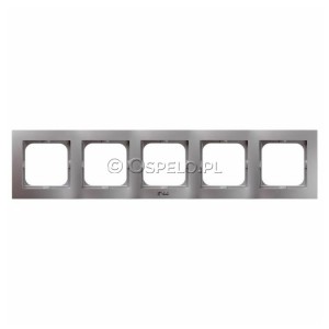 RH-5G/18 Ramka pięciokrotna do łączników IP44 Srebro Ospel As - Widok z przodu