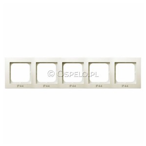 RH-5G/27 Ramka pięciokrotna do łączników IP44 Ecru Ospel As - Widok z przodu
