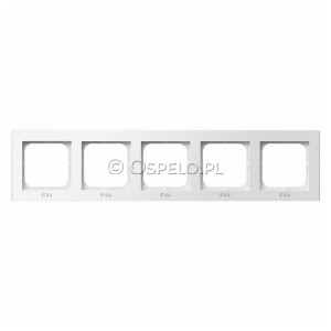 RH-5R/00 Ramka pięciokrotna do łączników IP44 Biały Ospel Sonata - Widok z przodu