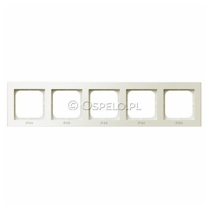 RH-5R/27 Ramka pięciokrotna do łączników IP44 Ecru Ospel Sonata - Widok z przodu