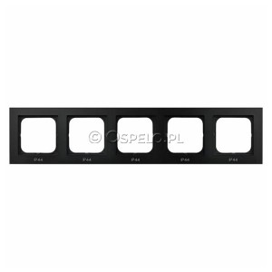 RH-5R/33 Ramka pięciokrotna do łączników IP44 Czarny Metalik Ospel Sonata - Widok z przodu