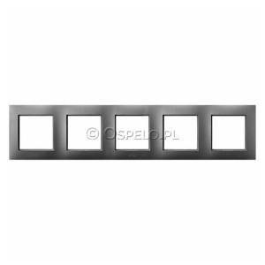 RH-5U/70 Ramka pięciokrotna do łączników IP44 Szary Mat. Ospel Aria - Widok z przodu