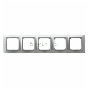 RH-5Y/18 Ramka pięciokrotna do łączników IP44 Srebro Ospel Impresja - Widok z przodu