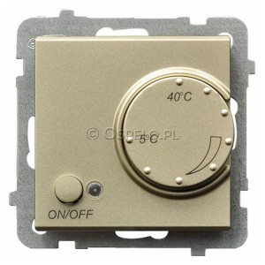 RTP-1R/m/39 Regulator temperatury z czujnikiem zewnętrznym, sonda w zestawie Szampański Złoty Ospel Sonata - Widok z przodu